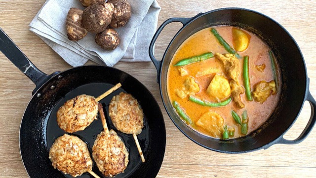 里芋と鶏肉のレシピ2選！ご飯が進む、カレー煮込みと甘辛つくね