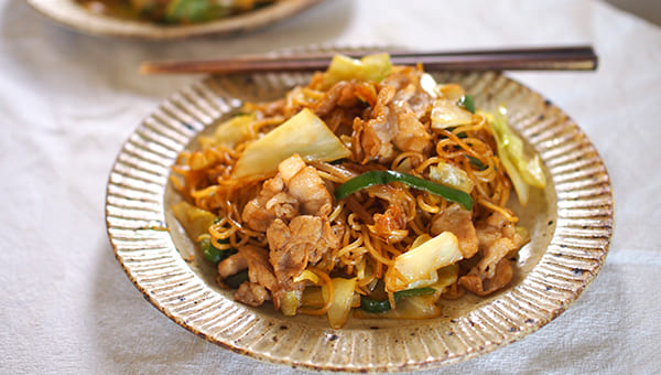 モチモチ食感焼きそばの完成